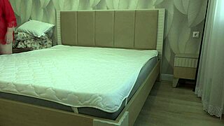 Home camera captures mature housewife changing sheets and masturbating