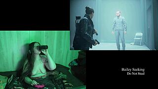 Naked BBW brunette plays at the lake house with her big tits and ass 😏