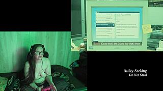 Naked BBW brunette plays at the lake house with her big tits and ass 😏