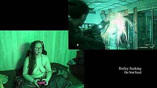 Naked BBW brunette plays at the lake house with her big tits and ass 😏