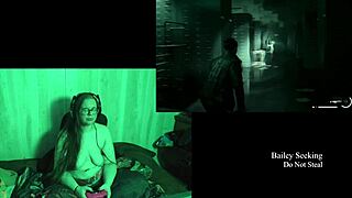 Naked BBW brunette plays at the lake house with her big tits and ass 😏