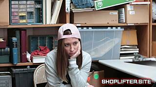 Young Terrified Shoplifting Teen 18+ Gets Caught And Blackmailed In Real Store Encounter.