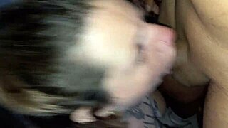 I suck beautiful black girl's natural tits and cum on her