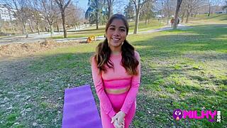 Fat Fan Fucks Peruvian Actress Doggystyle And Creampies Her In The Park.