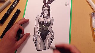 I sketched a hot girl in latex