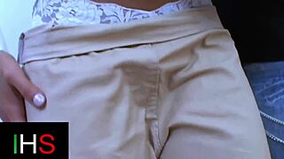 Beautiful brunette girl fucked in the pussy with cumshot on the face