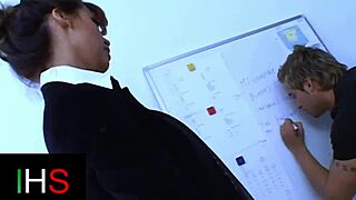 Beautiful brunette girl fucked in the pussy with cumshot on the face