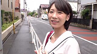 Petite Young 18+ Girl Mashiro Shows White Underwear and Enjoys Naughty Homemade Fun