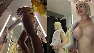 i set up a hidden camera in the fitting room for upskirt views of pussy and big tits. it's so thrilling.