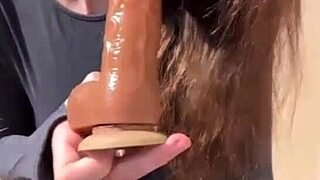 Stepmother gently caresses her breasts to climax