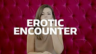 Slender brunette moans as she's pounded in missionary, then gets a load on her trimmed bush.