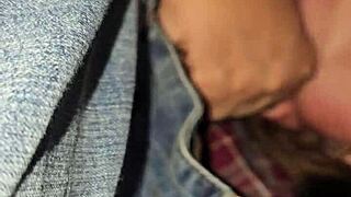 Does this milf give a full blowjob at the concert in the truck?