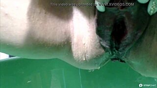 Wet Russian mature girl performs hot squirt and pissing