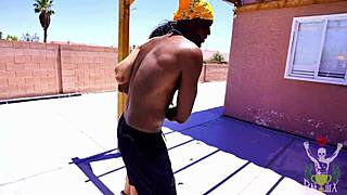 Thrilling encounter with trainer's big black cock