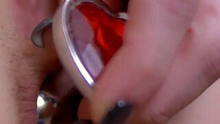 Yo, hot brunette with saggy tits plays with butt plug and dildo! 🔥