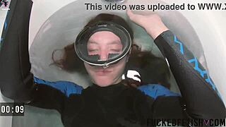 Skinny Sattira enjoys a sexy day in spandex underwater