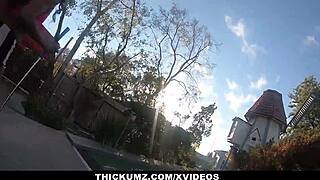 Slimthick ebony gets playful at minigolf