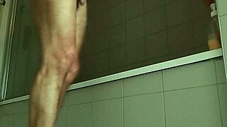 Delicious guy shaves his monster cock.