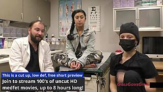 jasmine rose gets an immigration physical, spreading her big ass and shaved pussy in heels