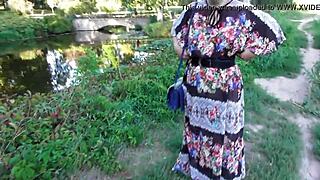 hey, check out this hairy mature flashing in the park?