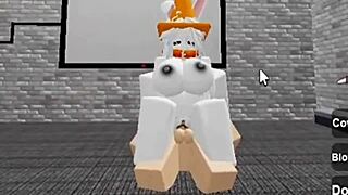Slutty Roblox Bunny Girl Sneaks Into Boys Locker Room And Gets Fucked Hard!