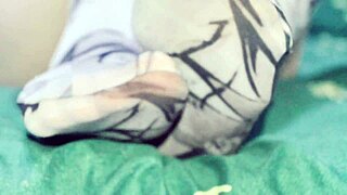 You sneak into your stepsister's room at night for feet joi and toe play