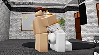 Slutty Roblox Bunny Girl Sneaks Into Boys Locker Room And Gets Fucked Hard!
