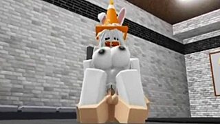 Slutty Roblox Bunny Girl Sneaks Into Boys Locker Room And Gets Fucked Hard!