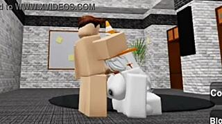 Slutty Roblox Bunny Girl Sneaks Into Boys Locker Room And Gets Fucked Hard!