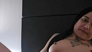 Emy angel touches herself and rubs on her toy while groping