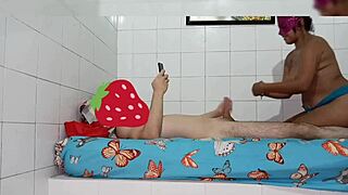 Friend Swallows Big Cock on Halloween Night, Feeling So Excited and Horny