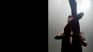 brazilian babe with tattoos rips clothes in striptease