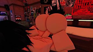 Teaching her ass to take big white cock in roblox