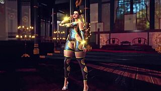 uh, busty chun li poses solo in slutty bodysuit at temple!
