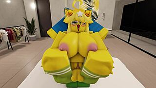 看这个毛茸茸新手夫妻在大奶大屁股的现代Robloxian房子里肏？