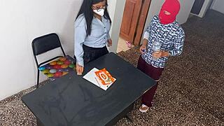 my stepfathers secretary gives herself to me in the office and i fucked her because im a whore standing sex in the office