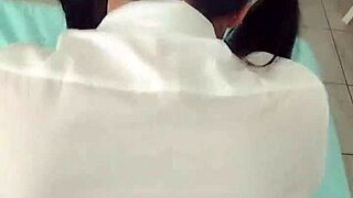 The rich student with long hair gets provocatively fucked in her uniform in the bedroom