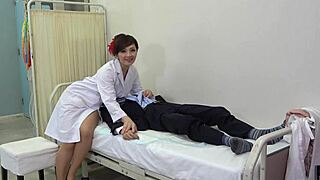 nympho teacher goes wild with ANAL fingering and strapon pegging.