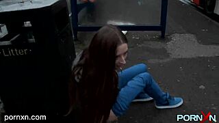 Horny Skinny Leyla Flashes In Public?