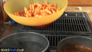 cute teen 18+ newbie gets spitroasted by big black cocks in a group session