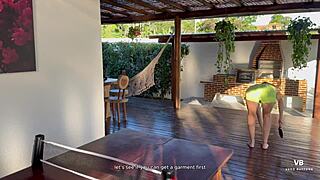 Lost the table tennis challenge and sucked her vagina?