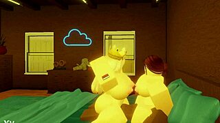 robloxian bbc dominates two snowbunnies in bed