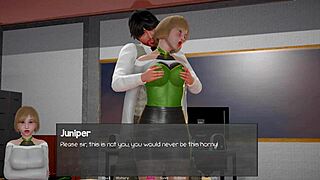 Intriguing headmaster's fantasy with blonde big tits