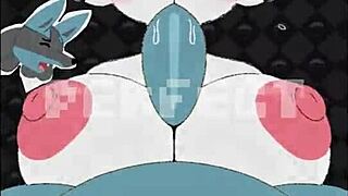 female cinderace - beatbanger titty fuck and cum on big tits