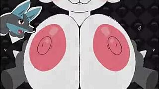 female cinderace - beatbanger titty fuck and cum on big tits