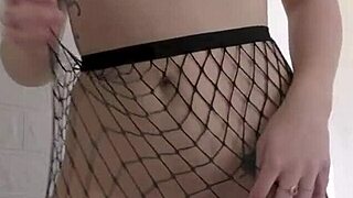 Beauty Milf In Pantyhose With A Juicy Ass Is Played With A Big Dildo