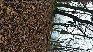 Masturbating in the forest surrounded by nature and trees