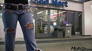 Slim amateur feels intense orgasm in first sex video