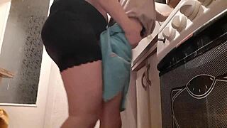 Waiting For Home Alone To Fuck Stepdaughter In Miniskirt Doggystyle