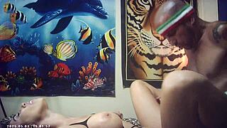 Behind the scenes glasses cam candice cumm feels the italian pound machine sexy sex passion porn